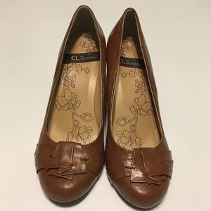 3 Inch Brown Round Toe Wedges